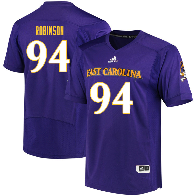 Men #94 Elijah Robinson ECU Pirates College Football Jerseys Sale-Purple